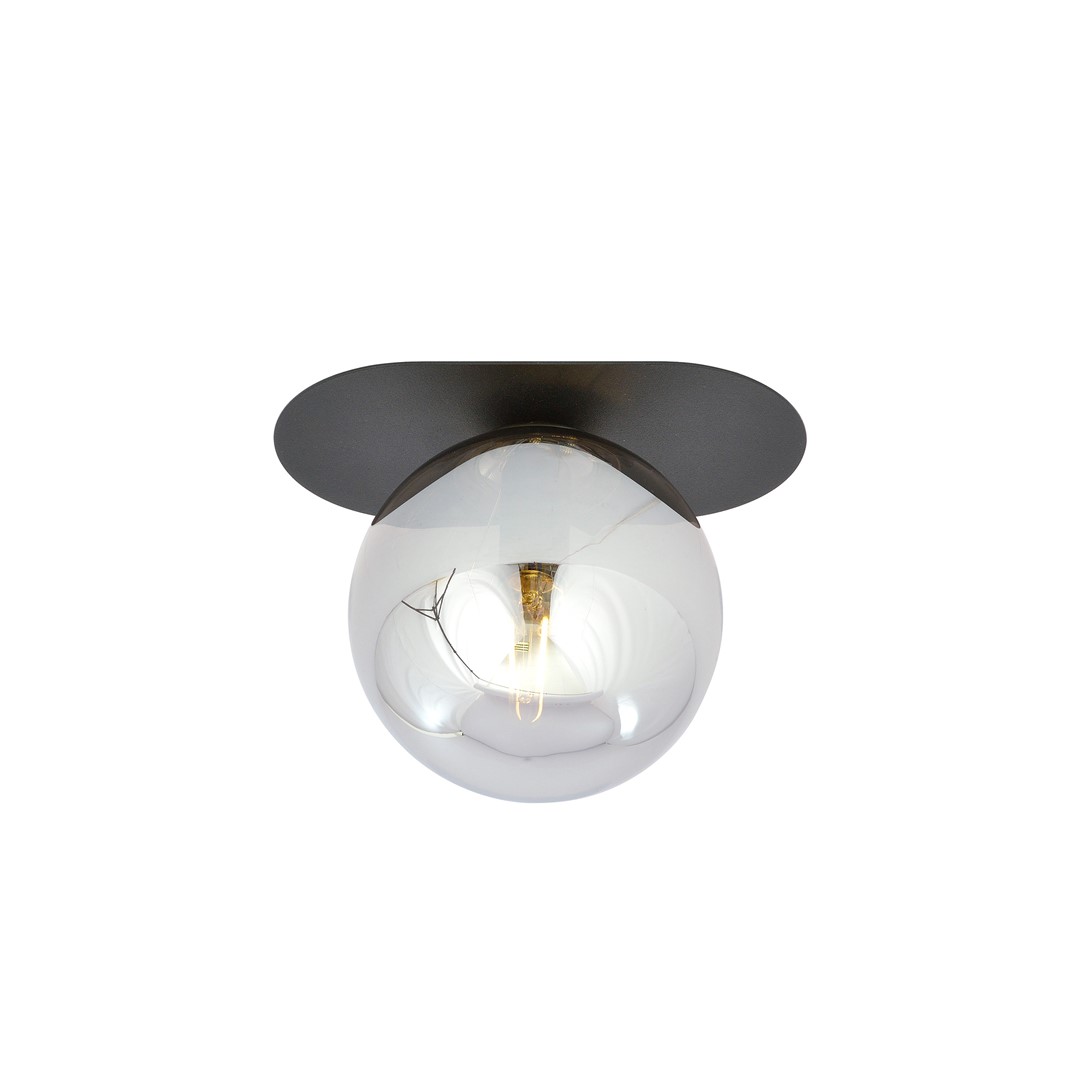 Emibig Stropna svjetiljka PLAZA 230V 10W MAX LED E14 Čelik/ Staklo Crna