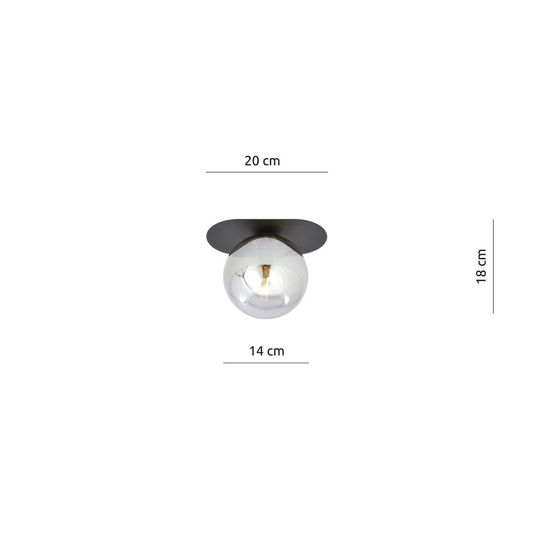 Emibig Stropna svjetiljka PLAZA 230V 10W MAX LED E14 Čelik/ Staklo Crna