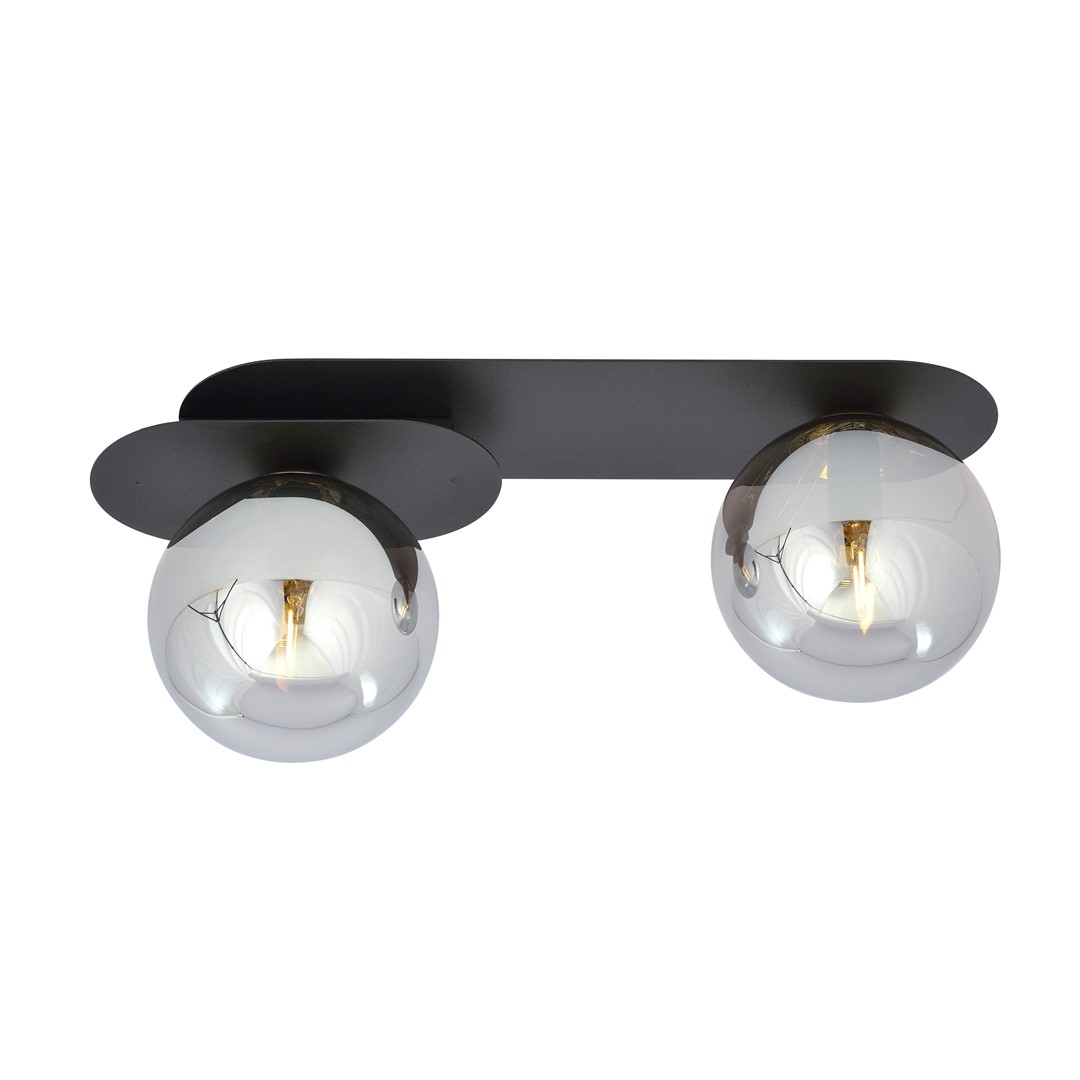 Emibig Stropna svjetiljka PLAZA 230V 10W MAX LED E14 Čelik/ Staklo Crna