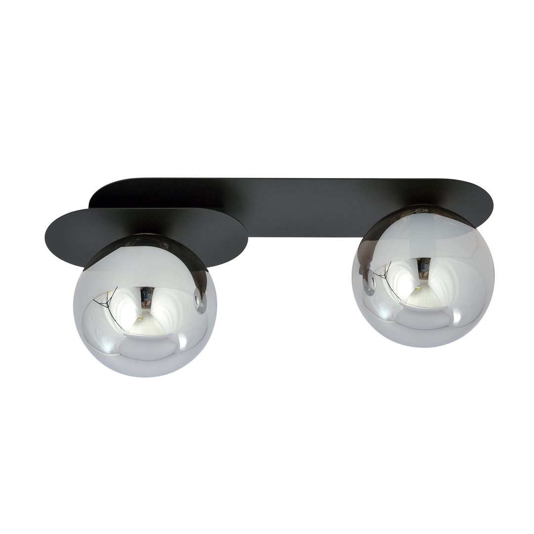 Emibig Stropna svjetiljka PLAZA 230V 10W MAX LED E14 Čelik/ Staklo Crna