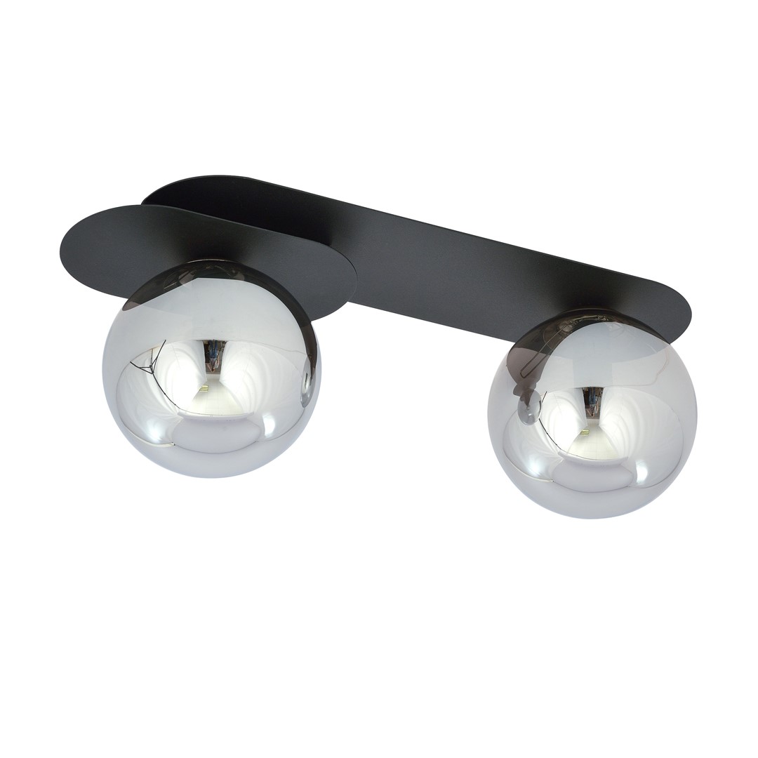 Emibig Stropna svjetiljka PLAZA 230V 10W MAX LED E14 Čelik/ Staklo Crna