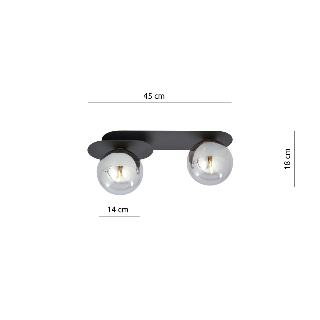 Emibig Stropna svjetiljka PLAZA 230V 10W MAX LED E14 Čelik/ Staklo Crna