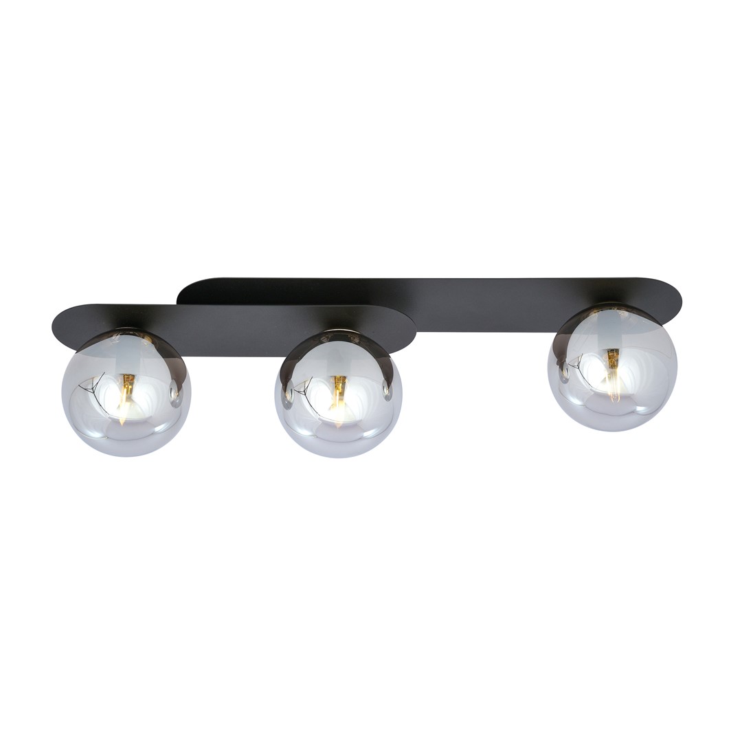 Emibig Stropna svjetiljka PLAZA 230V 10W MAX LED E14 Čelik/ Staklo Crna
