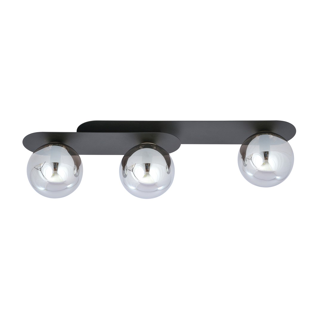 Emibig Stropna svjetiljka PLAZA 230V 10W MAX LED E14 Čelik/ Staklo Crna
