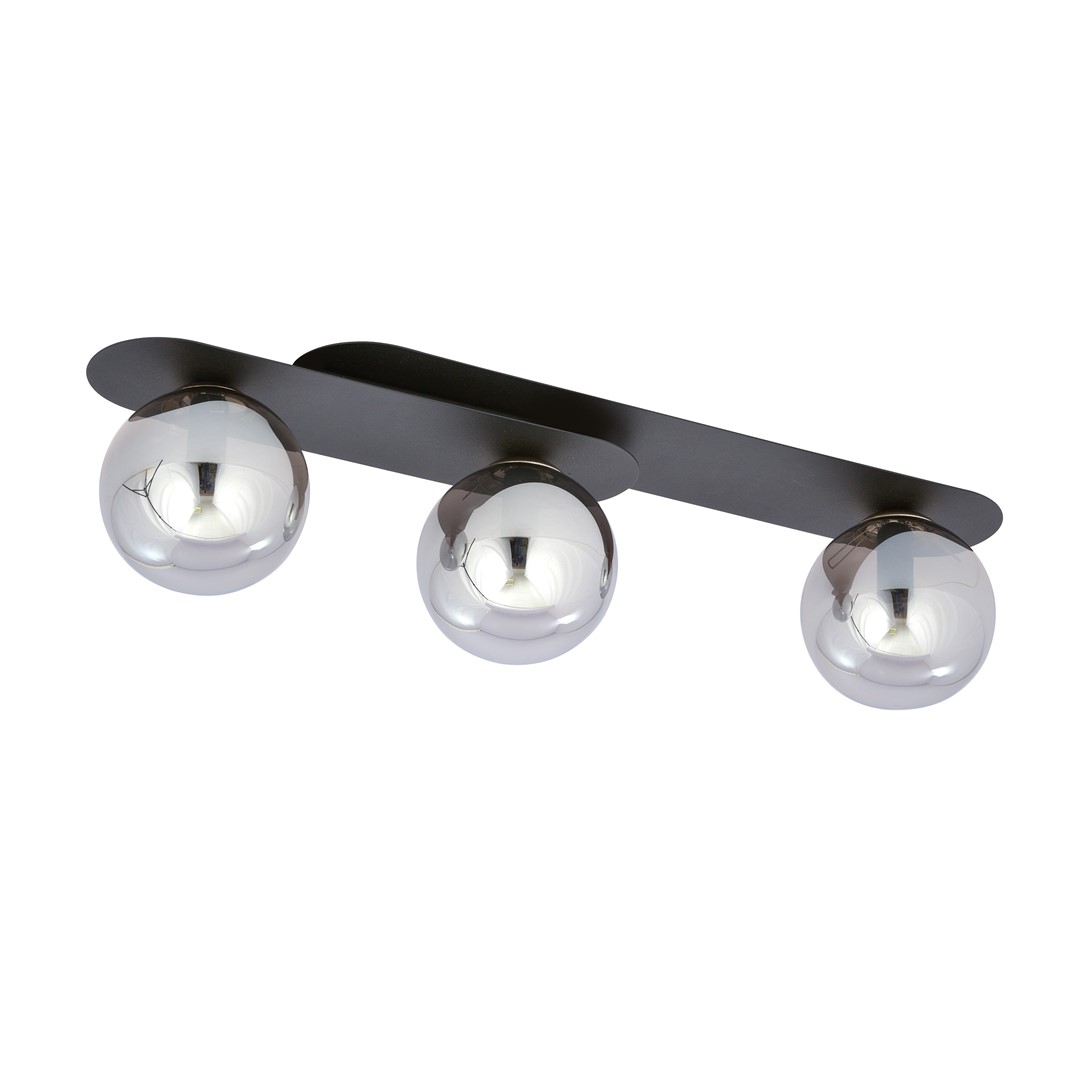 Emibig Stropna svjetiljka PLAZA 230V 10W MAX LED E14 Čelik/ Staklo Crna