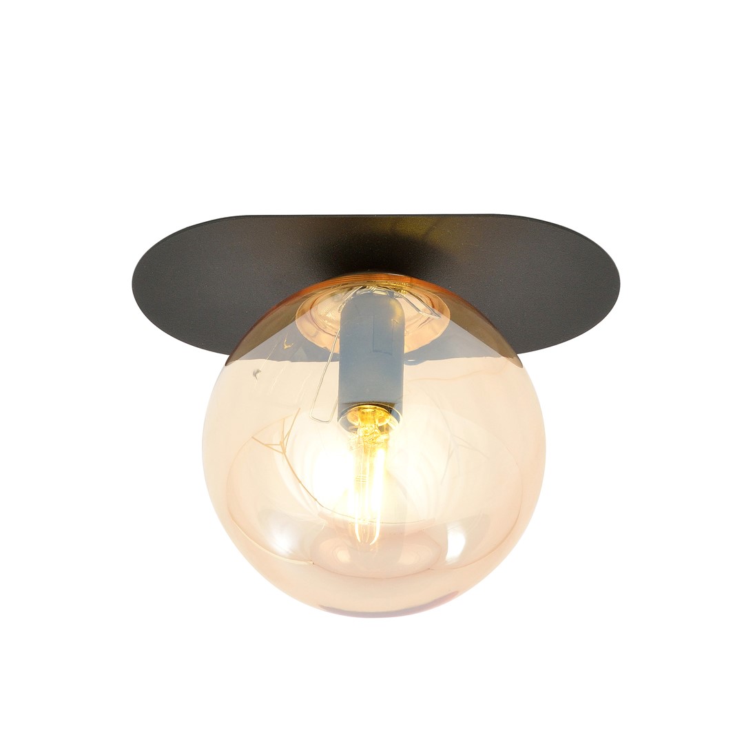 Emibig Stropna svjetiljka PLAZA 230V 10W MAX LED E14 Čelik/ Staklo Crna