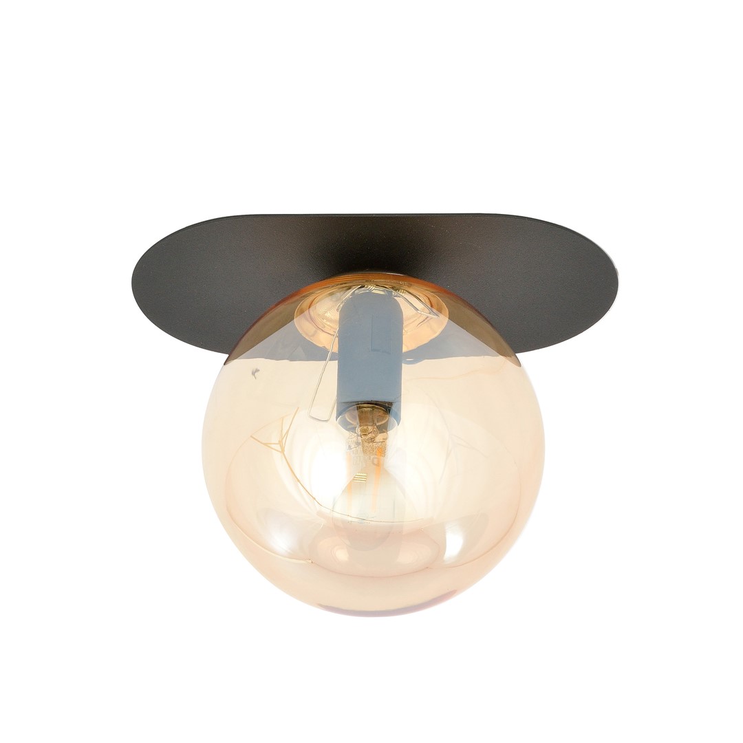 Emibig Stropna svjetiljka PLAZA 230V 10W MAX LED E14 Čelik/ Staklo Crna