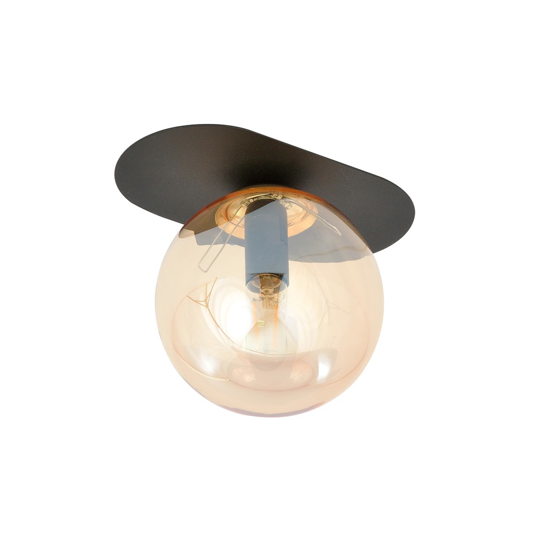 Emibig Stropna svjetiljka PLAZA 230V 10W MAX LED E14 Čelik/ Staklo Crna