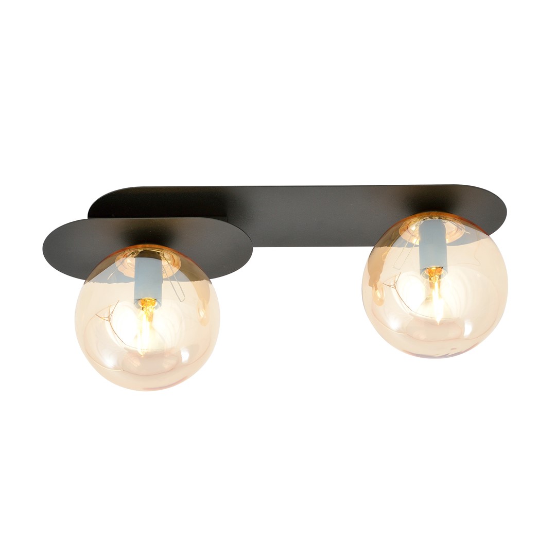 Emibig Stropna svjetiljka PLAZA 230V 10W MAX LED E14 Čelik/ Staklo Crna