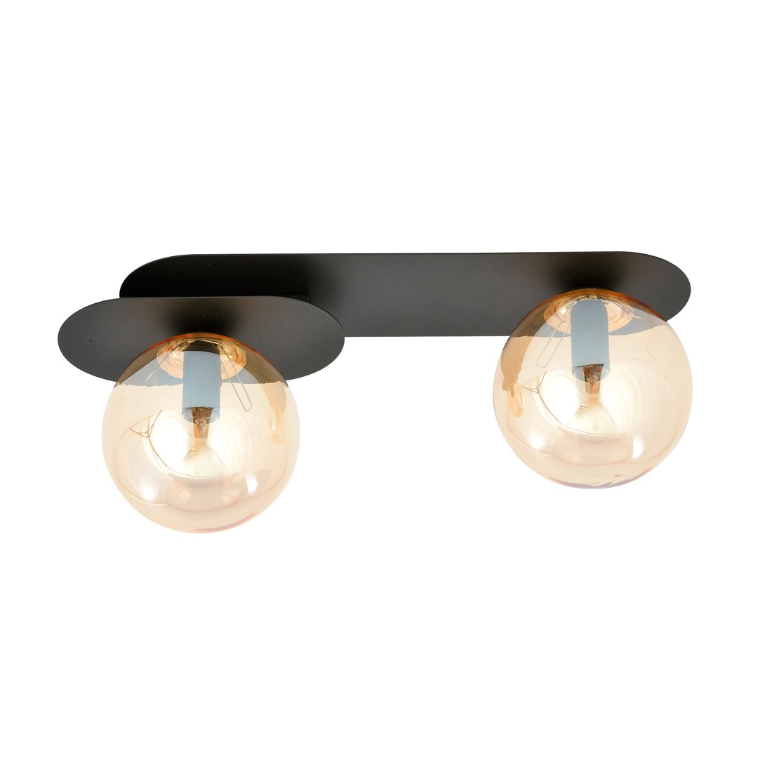 Emibig Stropna svjetiljka PLAZA 230V 10W MAX LED E14 Čelik/ Staklo Crna