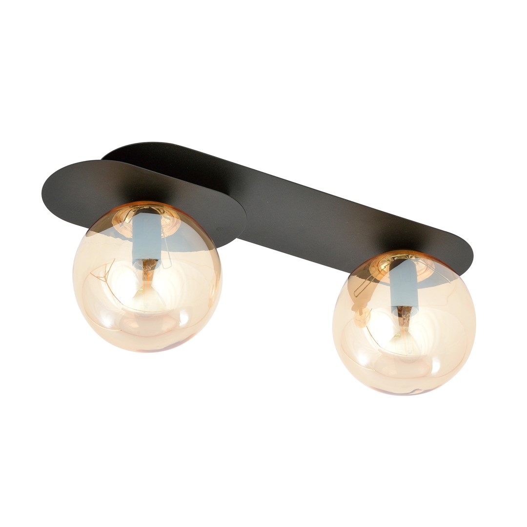 Emibig Stropna svjetiljka PLAZA 230V 10W MAX LED E14 Čelik/ Staklo Crna