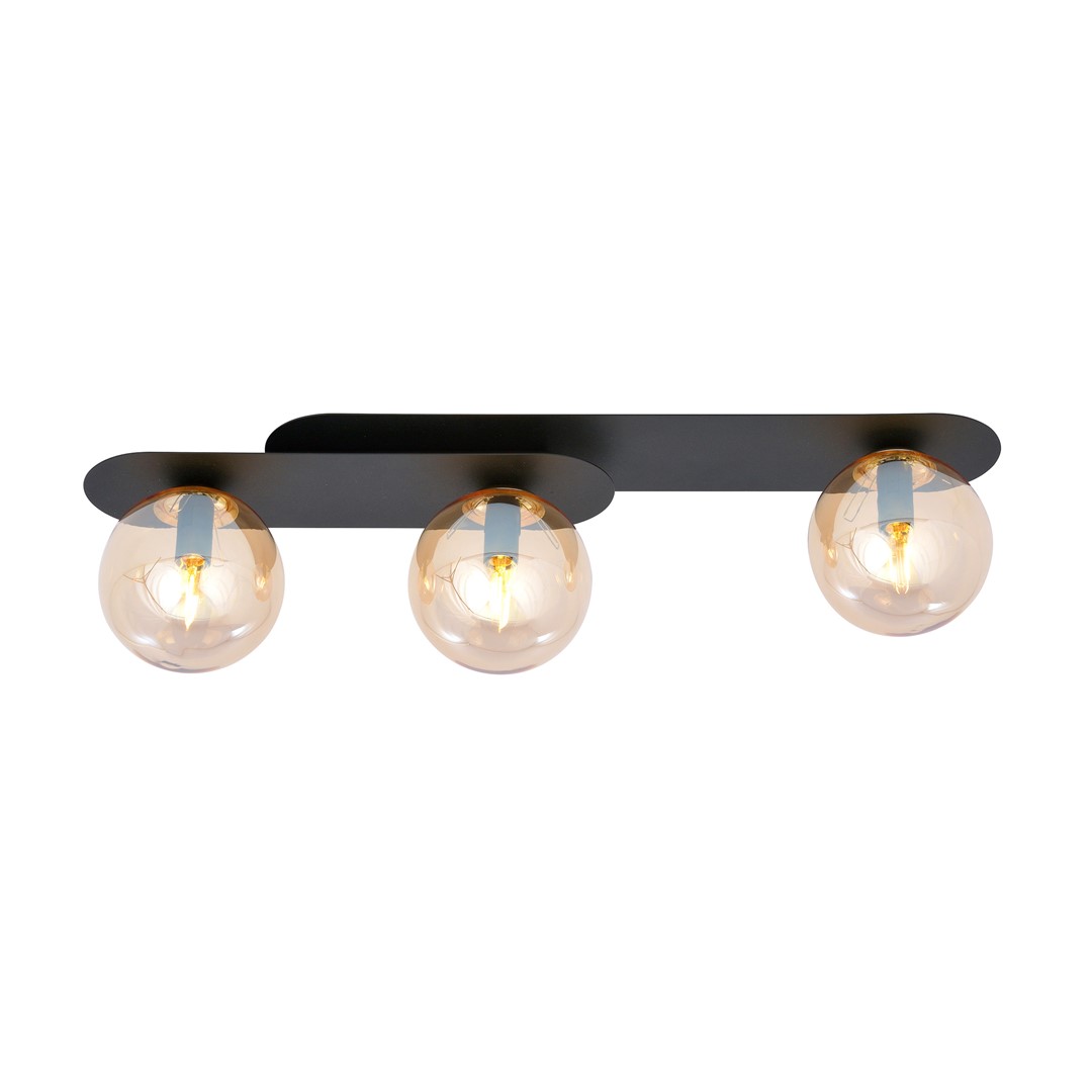 Emibig Stropna svjetiljka PLAZA 230V 10W MAX LED E14 Čelik/ Staklo Crna