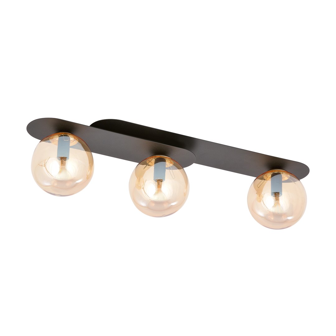 Emibig Stropna svjetiljka PLAZA 230V 10W MAX LED E14 Čelik/ Staklo Crna