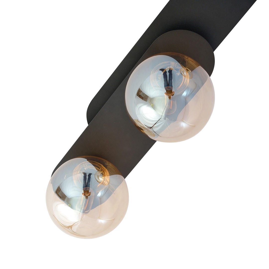 Emibig Stropna svjetiljka PLAZA 230V 10W MAX LED E14 Čelik/ Staklo Crna