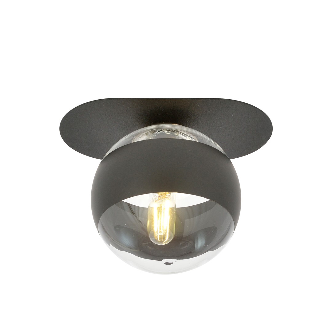 Emibig Stropna svjetiljka PLAZA 230V 10W MAX LED E14 Čelik/ Staklo Crna