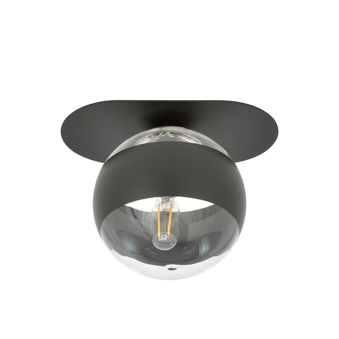 Emibig Stropna svjetiljka PLAZA 230V 10W MAX LED E14 Čelik/ Staklo Crna