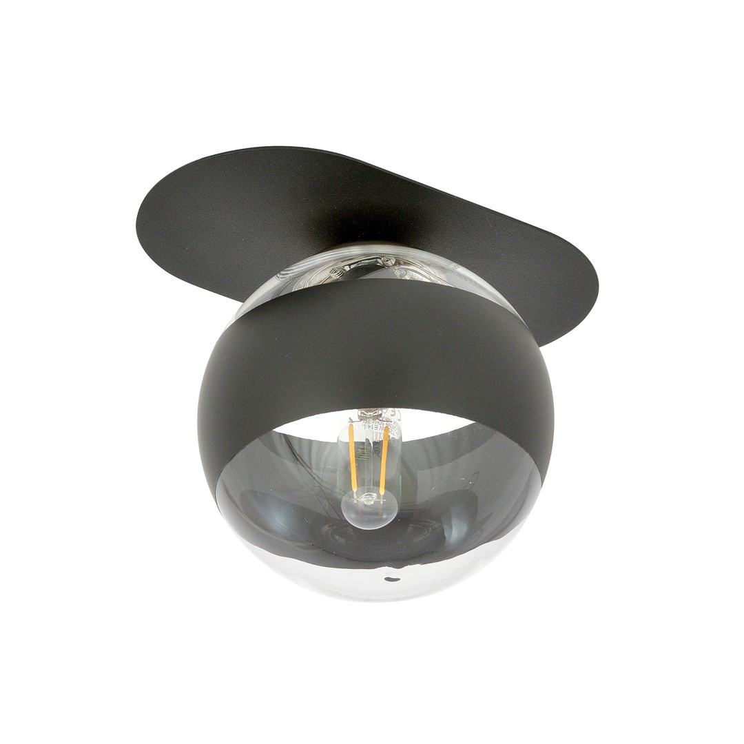 Emibig Stropna svjetiljka PLAZA 230V 10W MAX LED E14 Čelik/ Staklo Crna