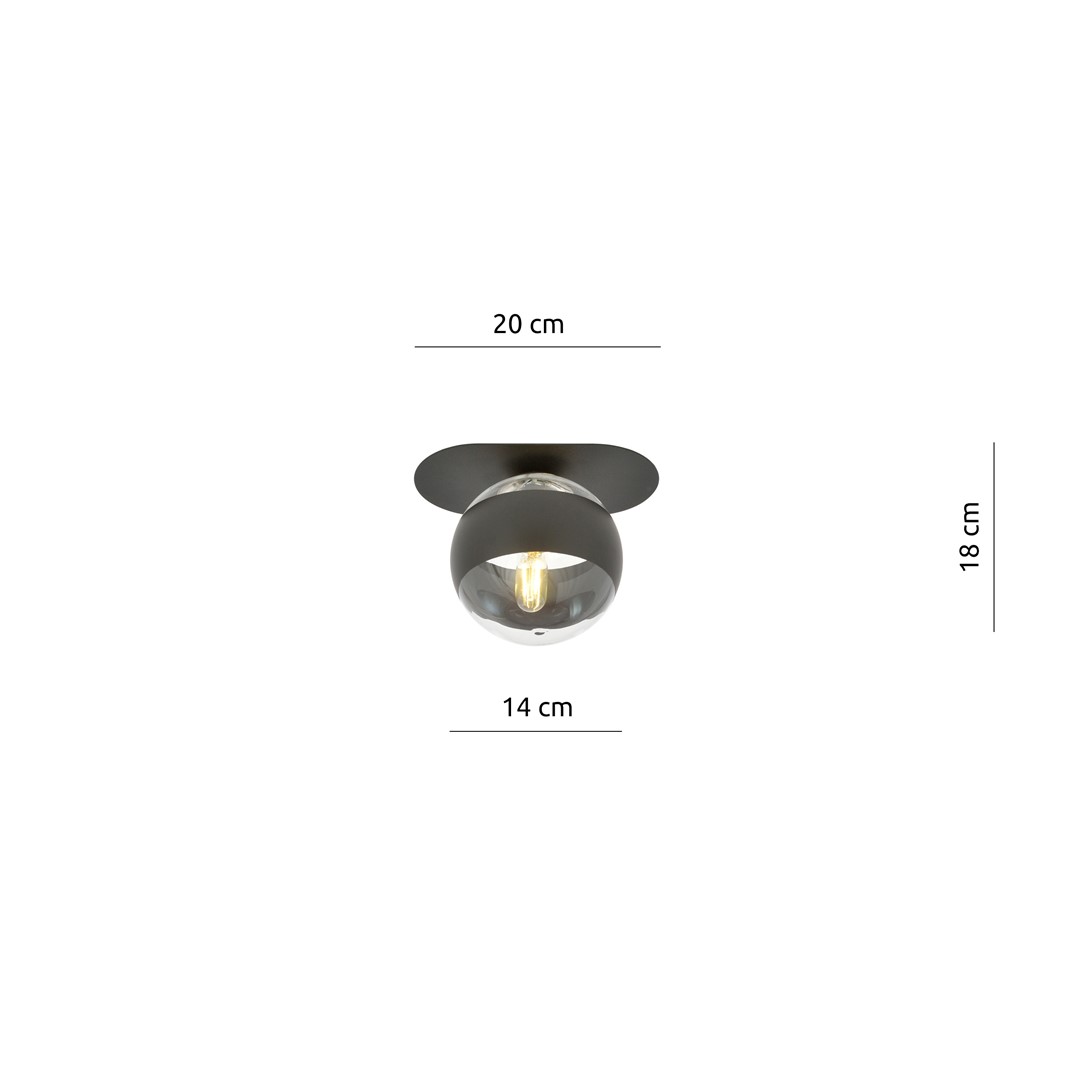 Emibig Stropna svjetiljka PLAZA 230V 10W MAX LED E14 Čelik/ Staklo Crna