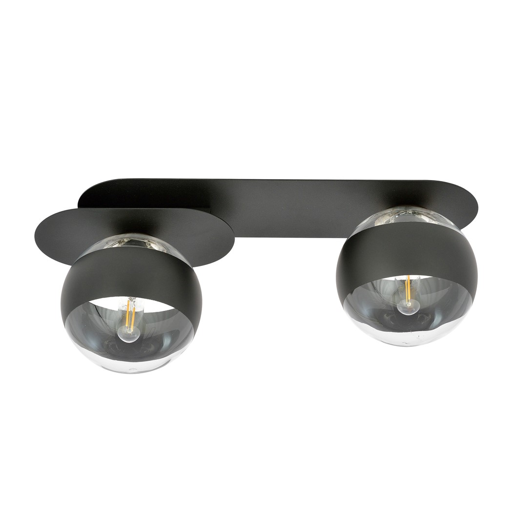 Emibig Stropna svjetiljka PLAZA 230V 10W MAX LED E14 Čelik/ Staklo Crna