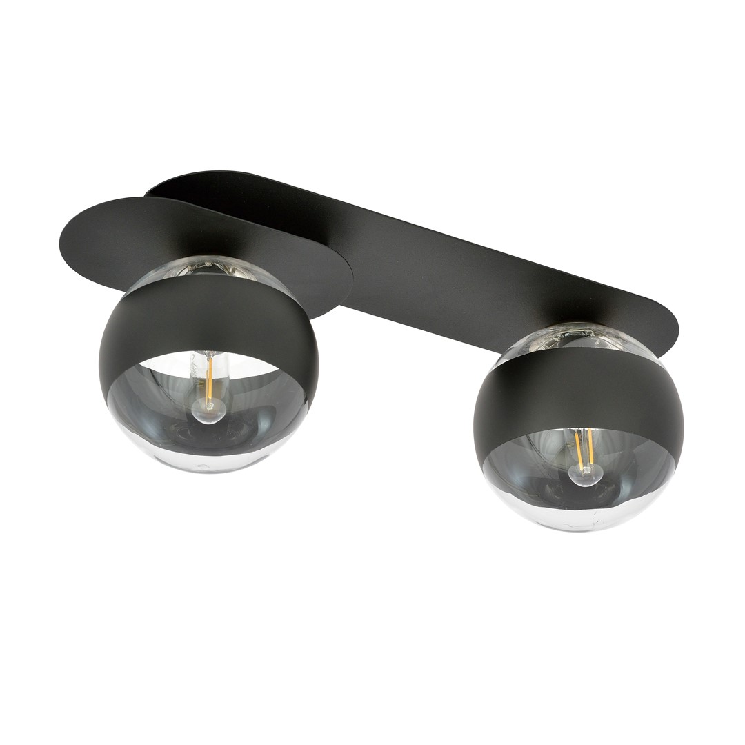 Emibig Stropna svjetiljka PLAZA 230V 10W MAX LED E14 Čelik/ Staklo Crna