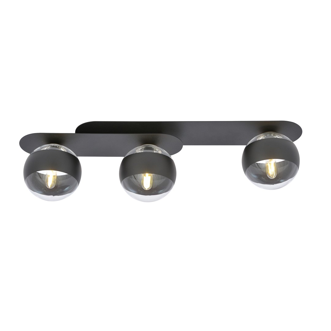 Emibig Stropna svjetiljka PLAZA 230V 10W MAX LED E14 Čelik/ Staklo Crna