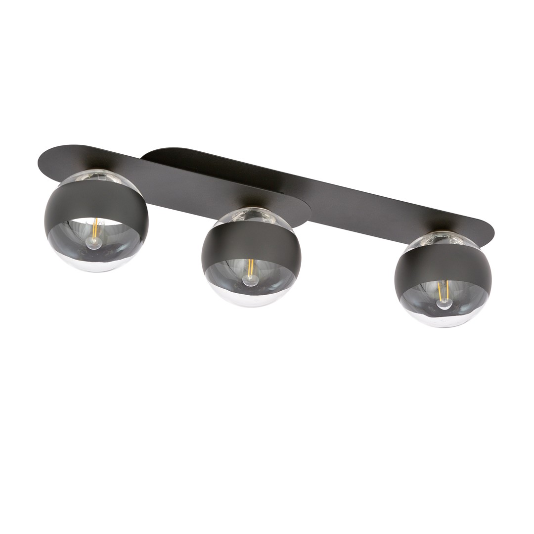 Emibig Stropna svjetiljka PLAZA 230V 10W MAX LED E14 Čelik/ Staklo Crna