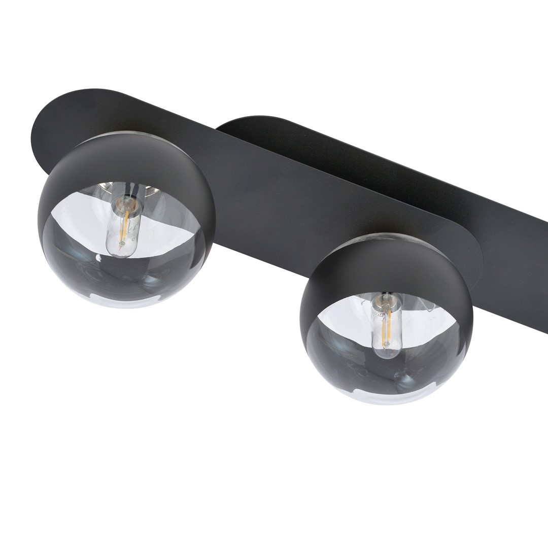 Emibig Stropna svjetiljka PLAZA 230V 10W MAX LED E14 Čelik/ Staklo Crna