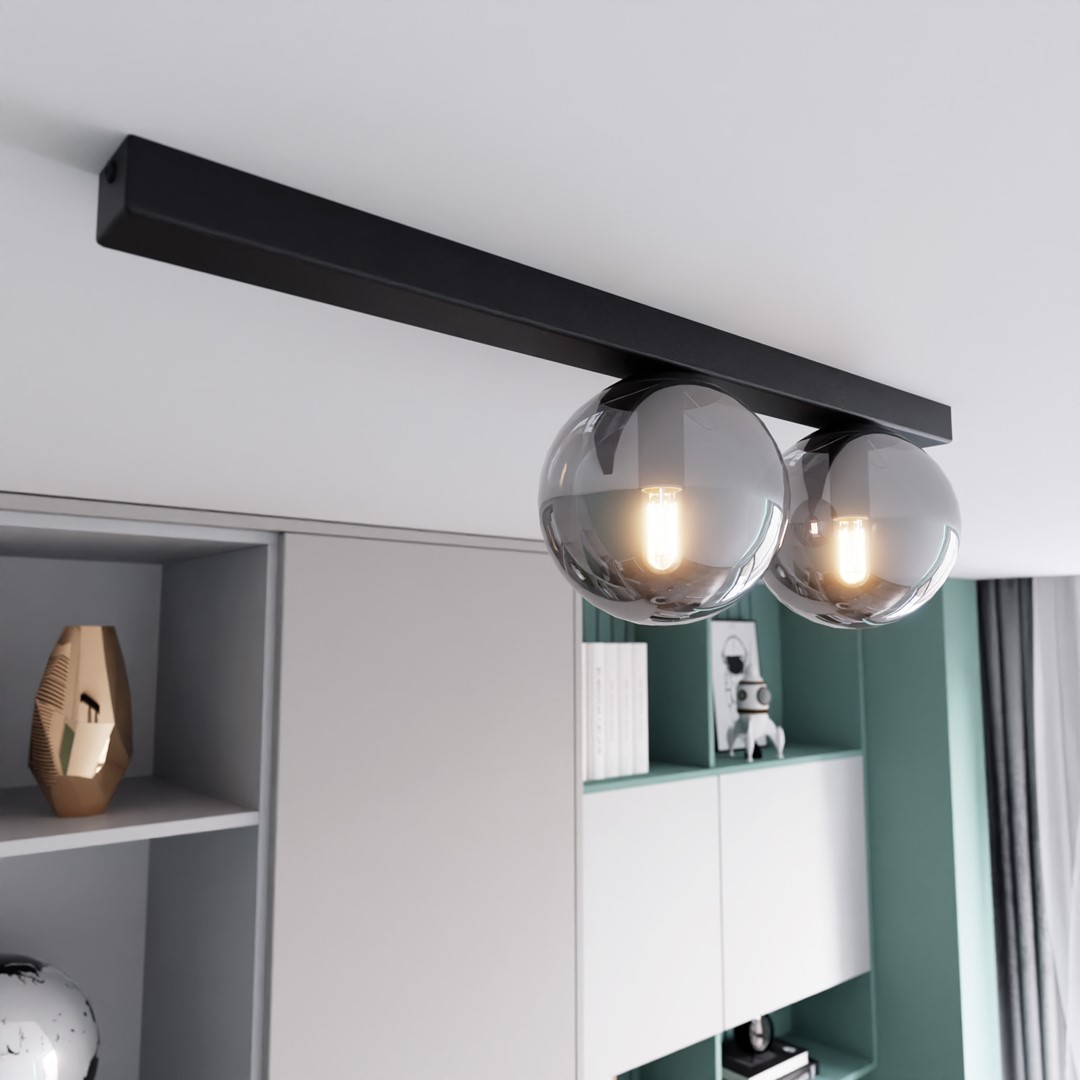 Emibig Stropna svjetiljka FIT 230V 10W MAX LED E14 Čelik/ Staklo Crna