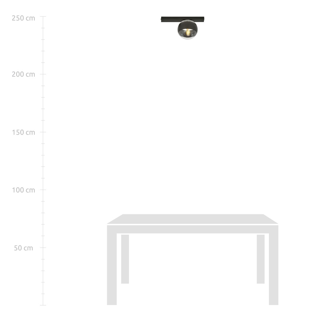 Emibig Stropna svjetiljka FIT 230V 10W MAX LED E14 Čelik/ Staklo Crna