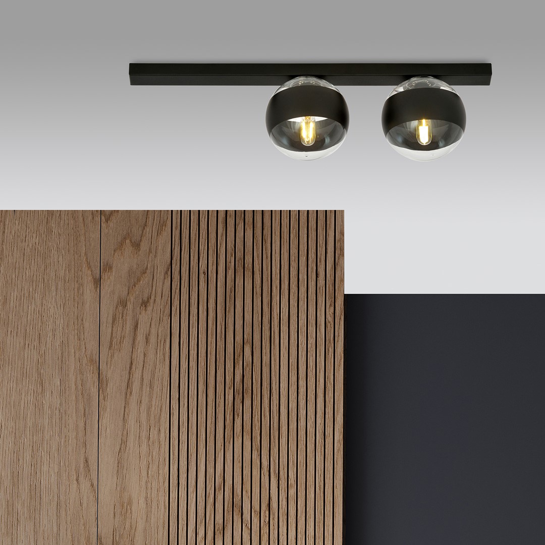 Emibig Stropna svjetiljka FIT 230V 10W MAX LED E14 Čelik/ Staklo Crna