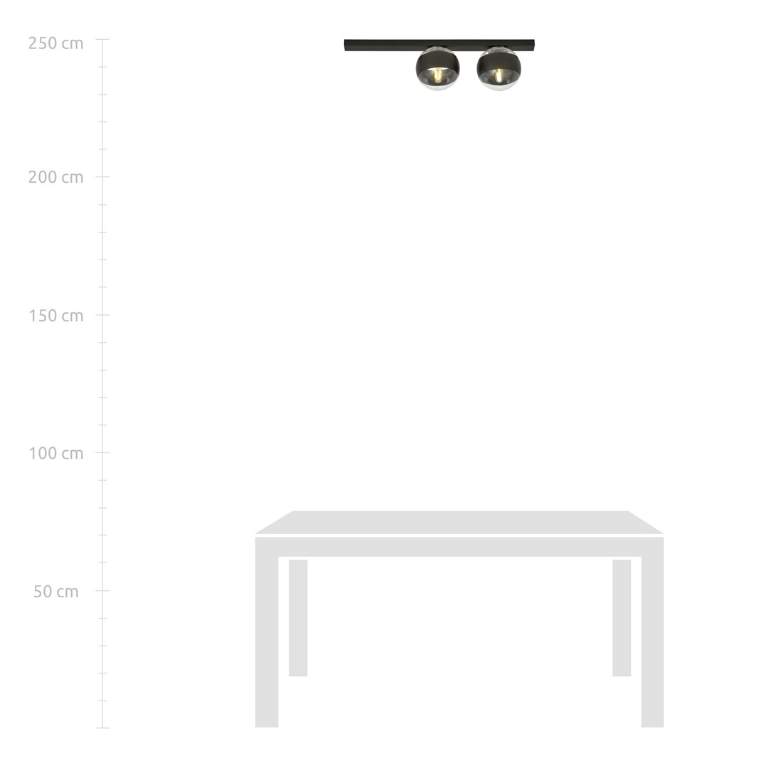Emibig Stropna svjetiljka FIT 230V 10W MAX LED E14 Čelik/ Staklo Crna