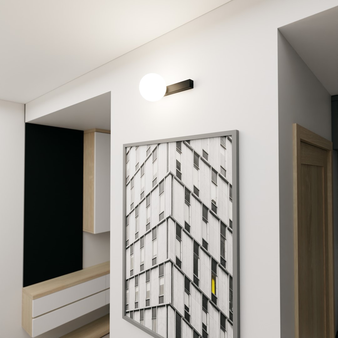 Emibig Stropna svjetiljka FIT 230V 10W MAX LED E14 Čelik/ Staklo Crna