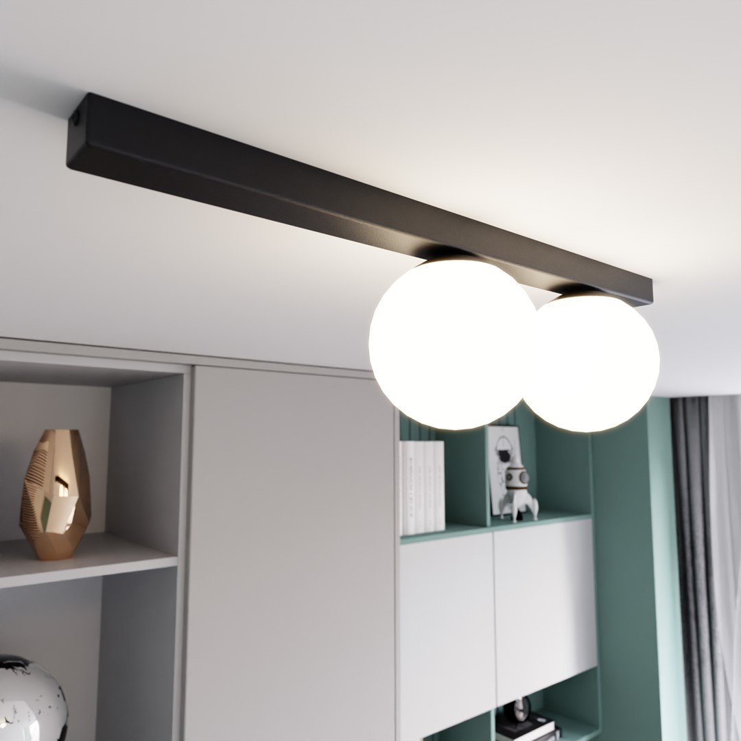 Emibig Stropna svjetiljka FIT 230V 10W MAX LED E14 Čelik/ Staklo Crna