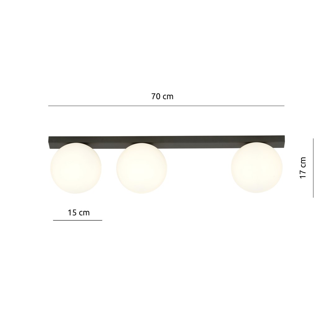 Emibig Stropna svjetiljka FIT 230V 10W MAX LED E14 Čelik/ Staklo Crna
