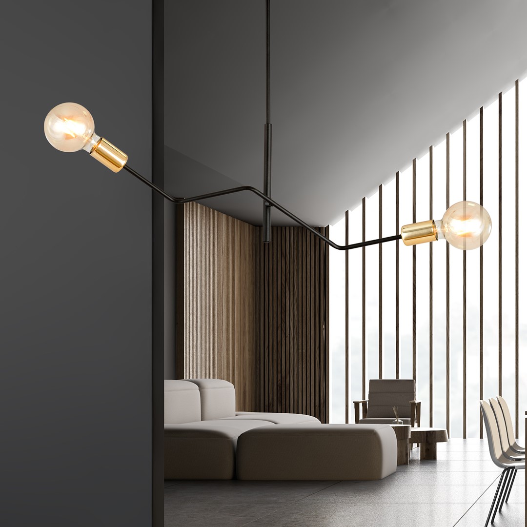 Emibig Stropna svjetiljka BOLT 230V 15W MAX LED E27 Čelik Crna