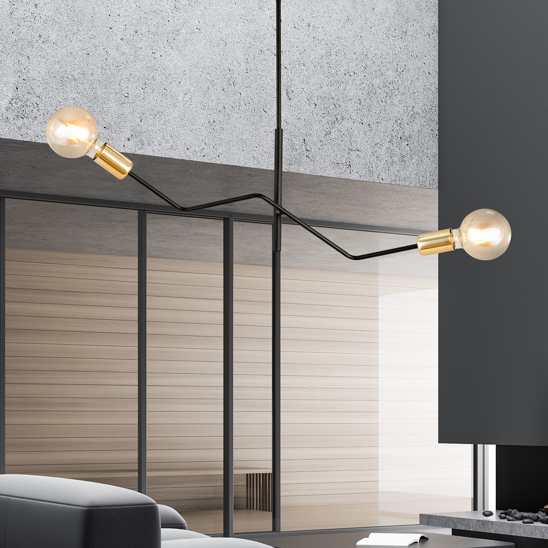 Emibig Stropna svjetiljka BOLT 230V 15W MAX LED E27 Čelik Crna