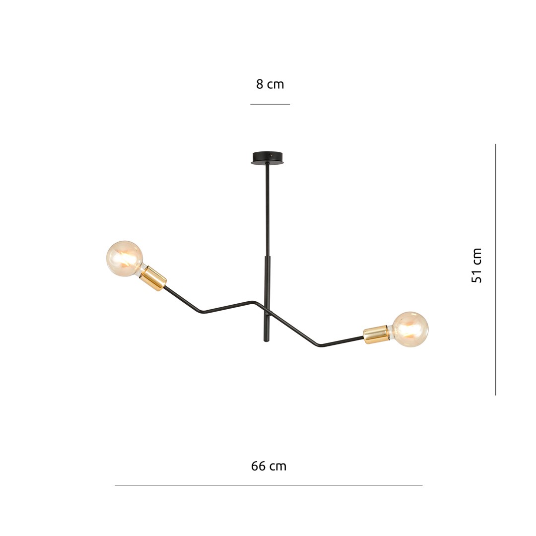 Emibig Stropna svjetiljka BOLT 230V 15W MAX LED E27 Čelik Crna