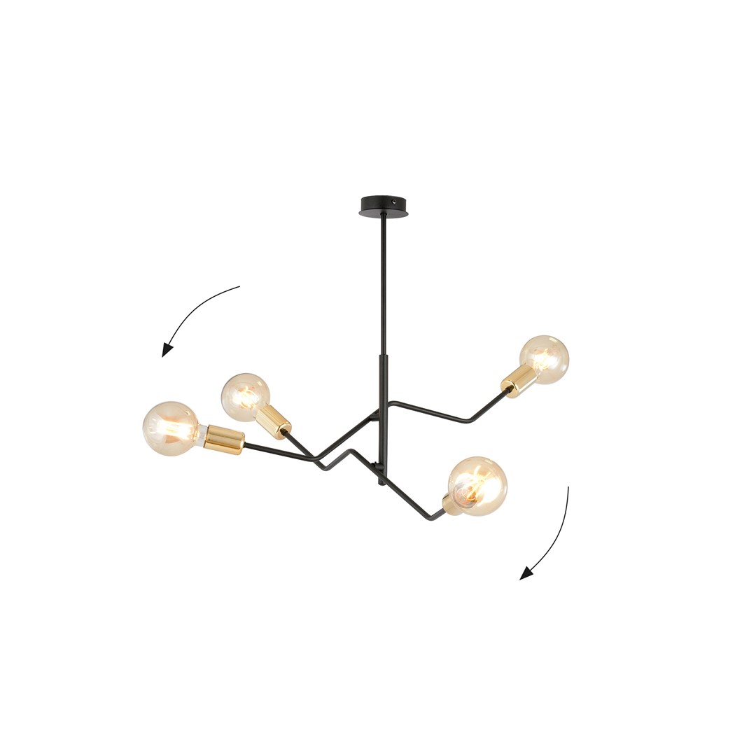 Emibig Stropna svjetiljka BOLT 230V 15W MAX LED E27 Čelik Crna