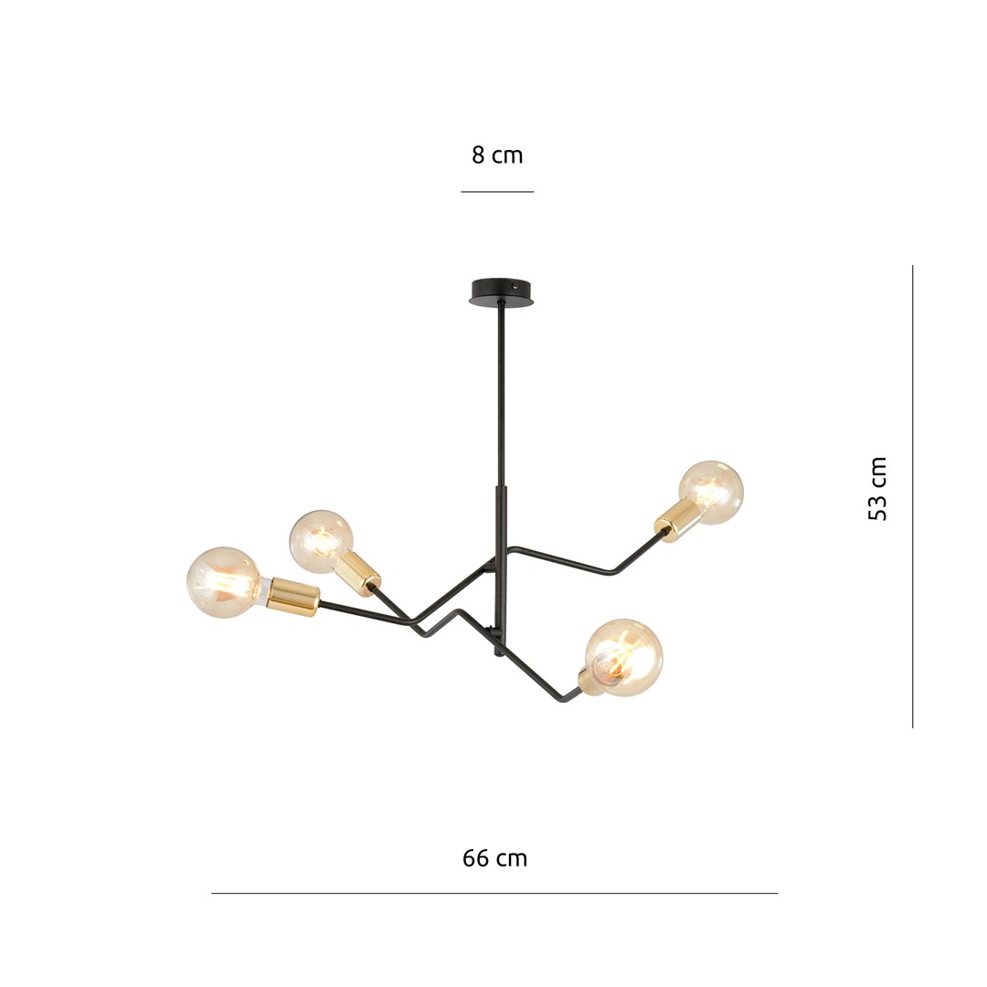 Emibig Stropna svjetiljka BOLT 230V 15W MAX LED E27 Čelik Crna