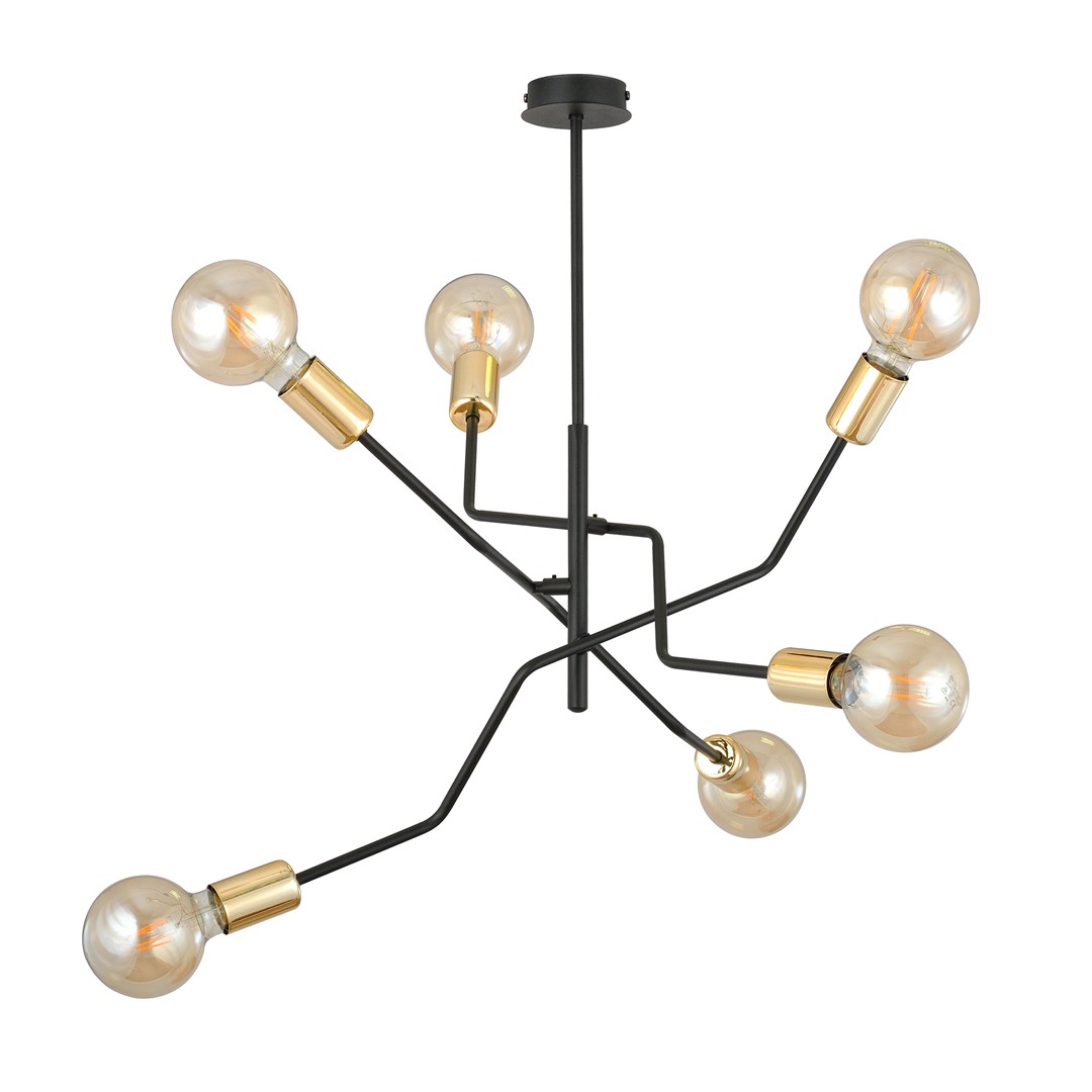 Emibig Stropna svjetiljka BOLT 230V 15W MAX LED E27 Čelik Crna
