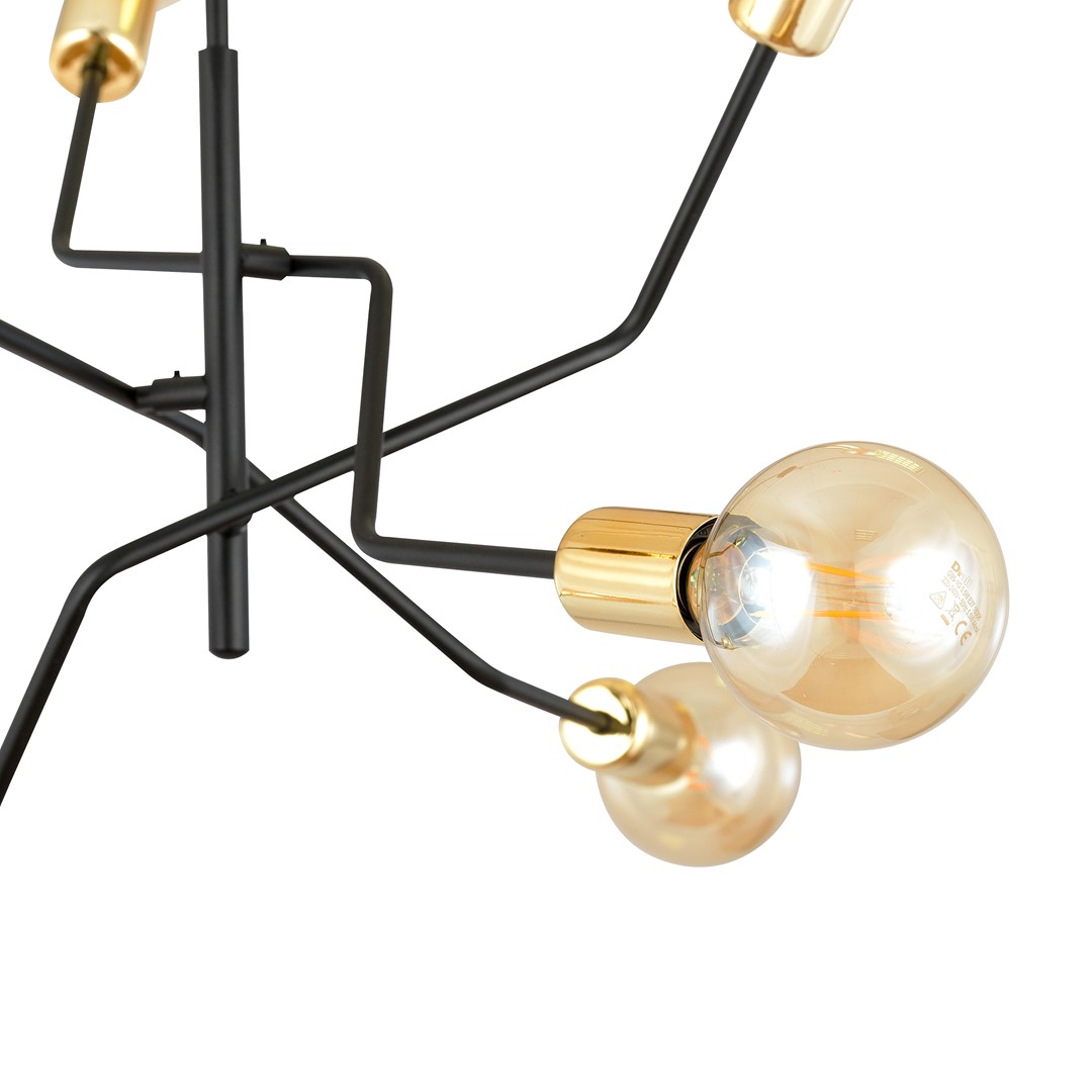 Emibig Stropna svjetiljka BOLT 230V 15W MAX LED E27 Čelik Crna