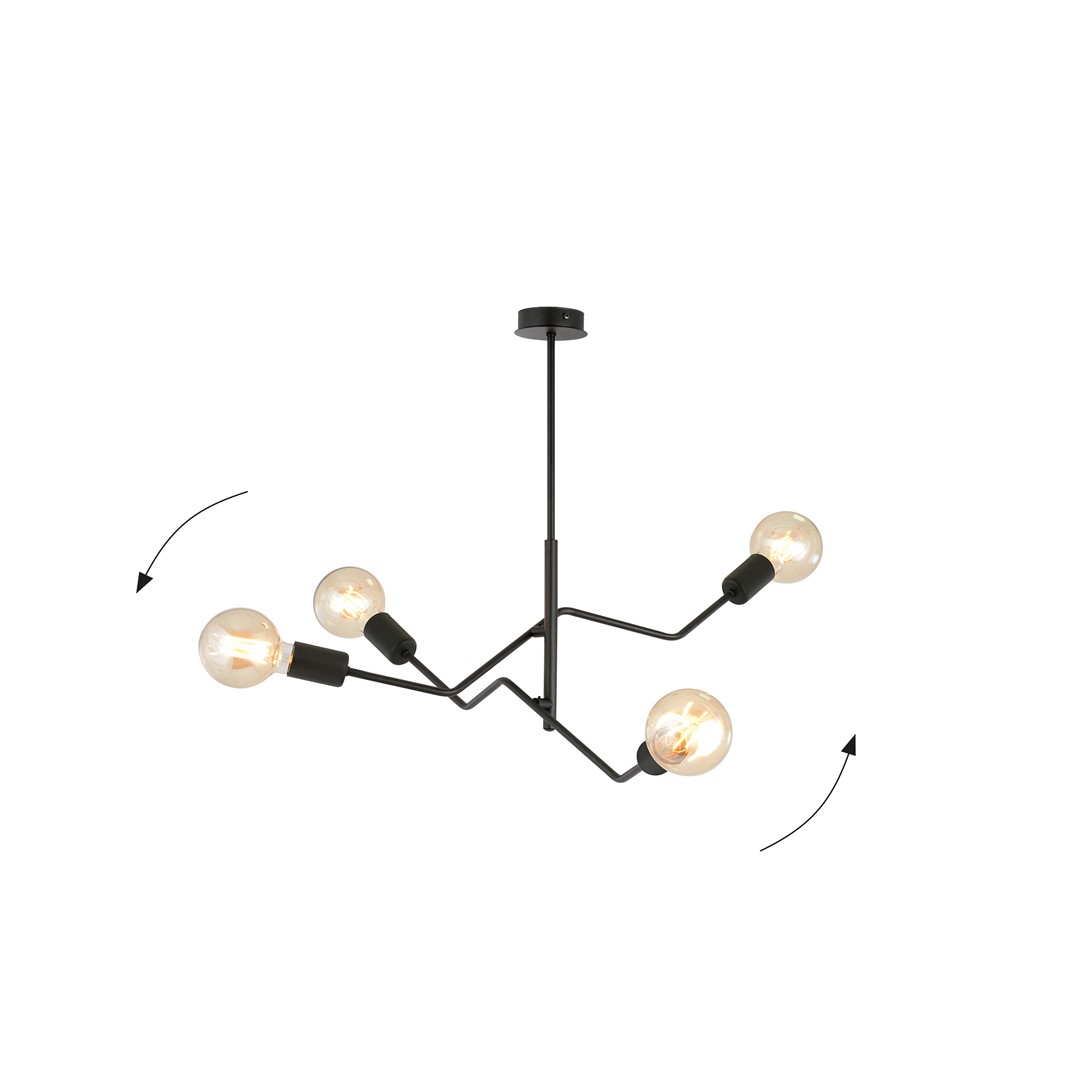 Emibig Stropna svjetiljka FRIX 230V 15W MAX LED E27 Čelik Crna