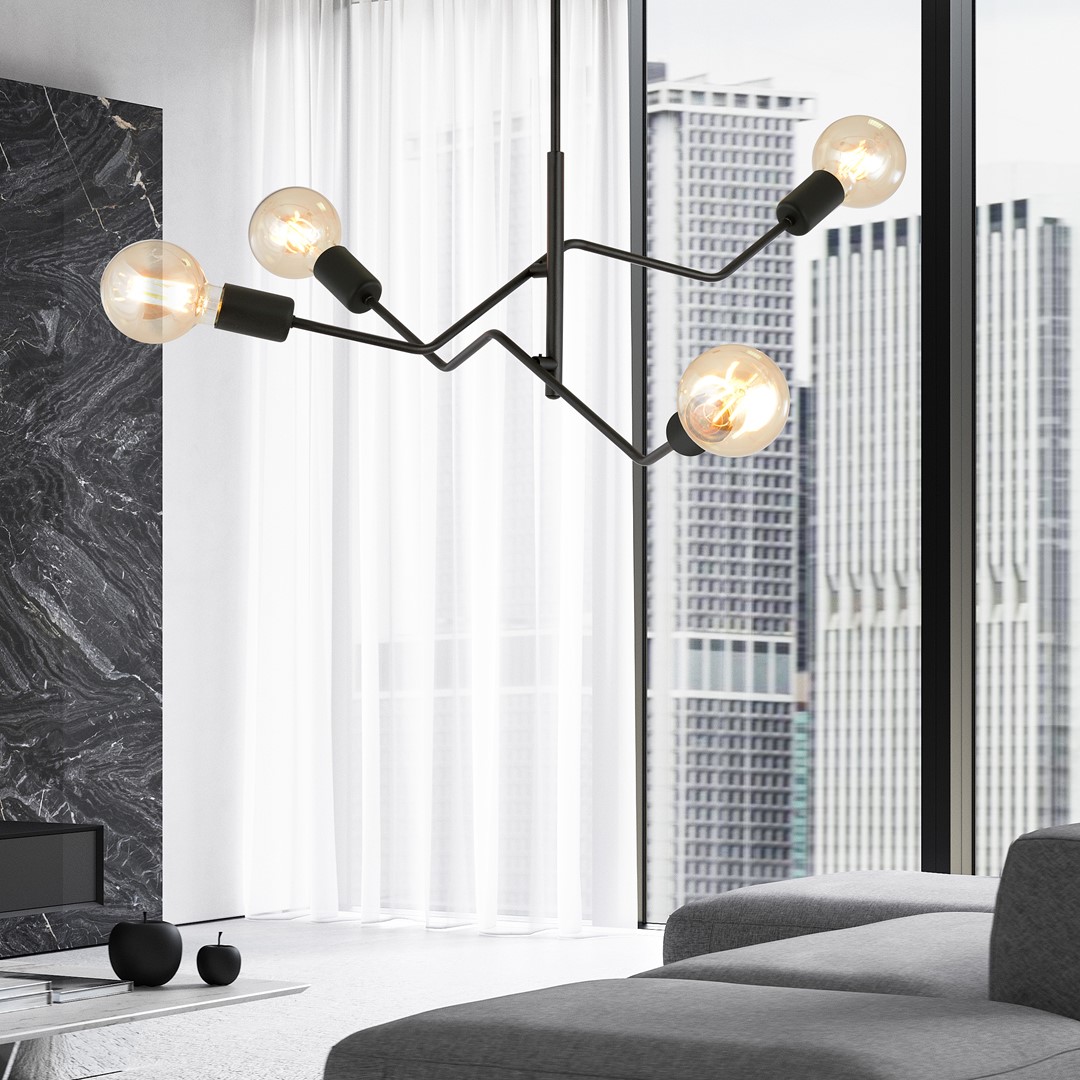 Emibig Stropna svjetiljka FRIX 230V 15W MAX LED E27 Čelik Crna
