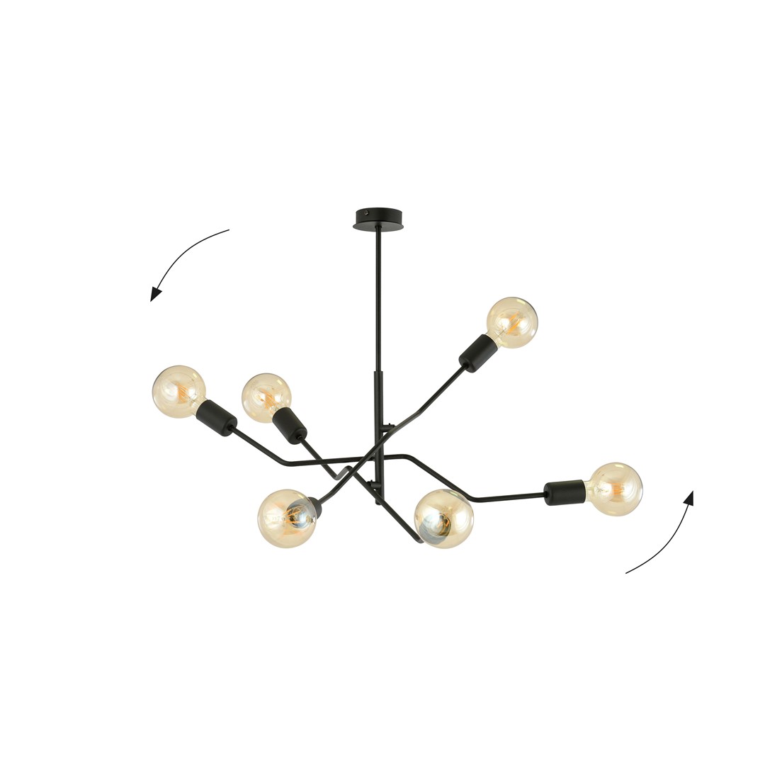 Emibig Stropna svjetiljka FRIX 230V 15W MAX LED E27 Čelik Crna