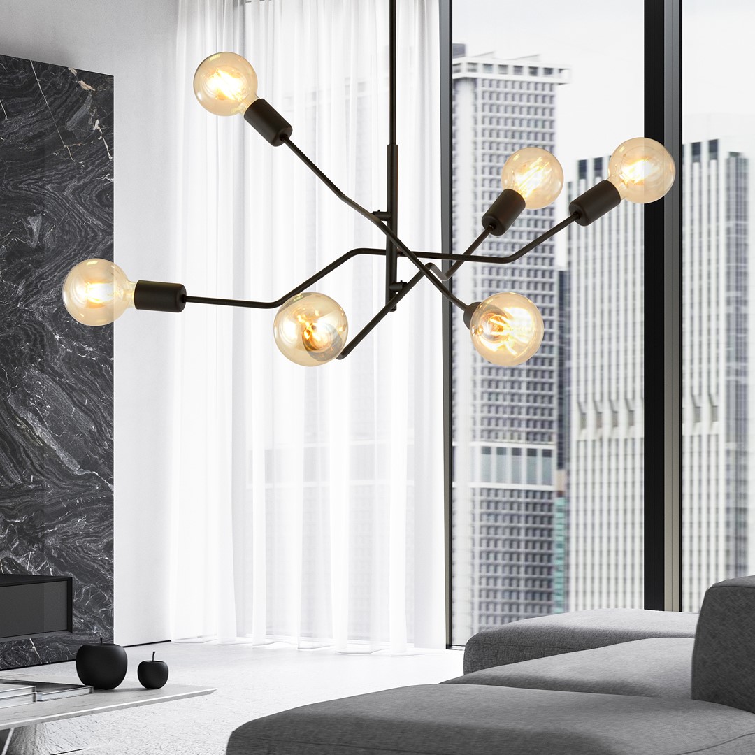 Emibig Stropna svjetiljka FRIX 230V 15W MAX LED E27 Čelik Crna