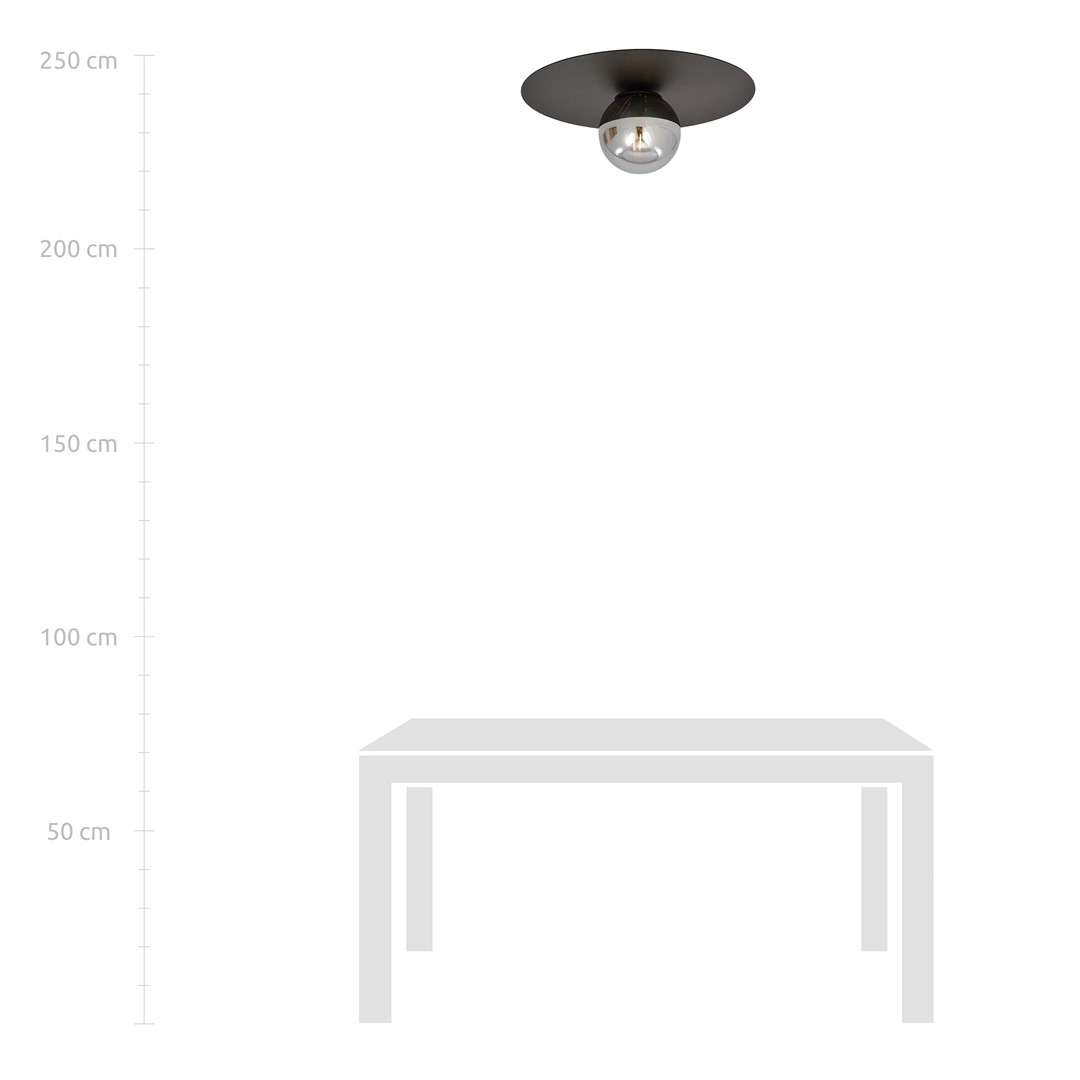 Emibig Stropna svjetiljka SOLAR 230V 10W MAX LED E14 Čelik/ Staklo Crna