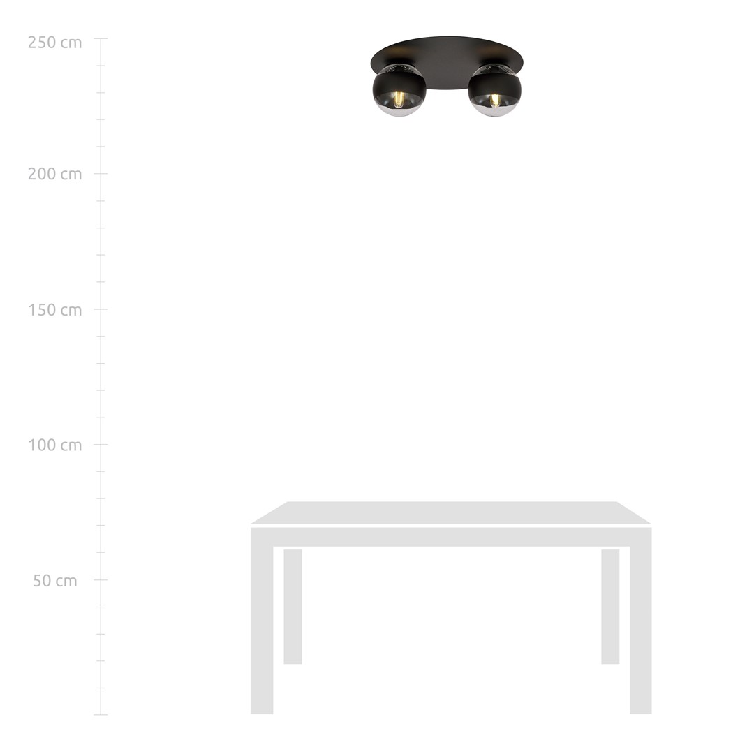 Emibig Stropna svjetiljka SOLAR 230V 10W MAX LED E14 Čelik/ Staklo Crna