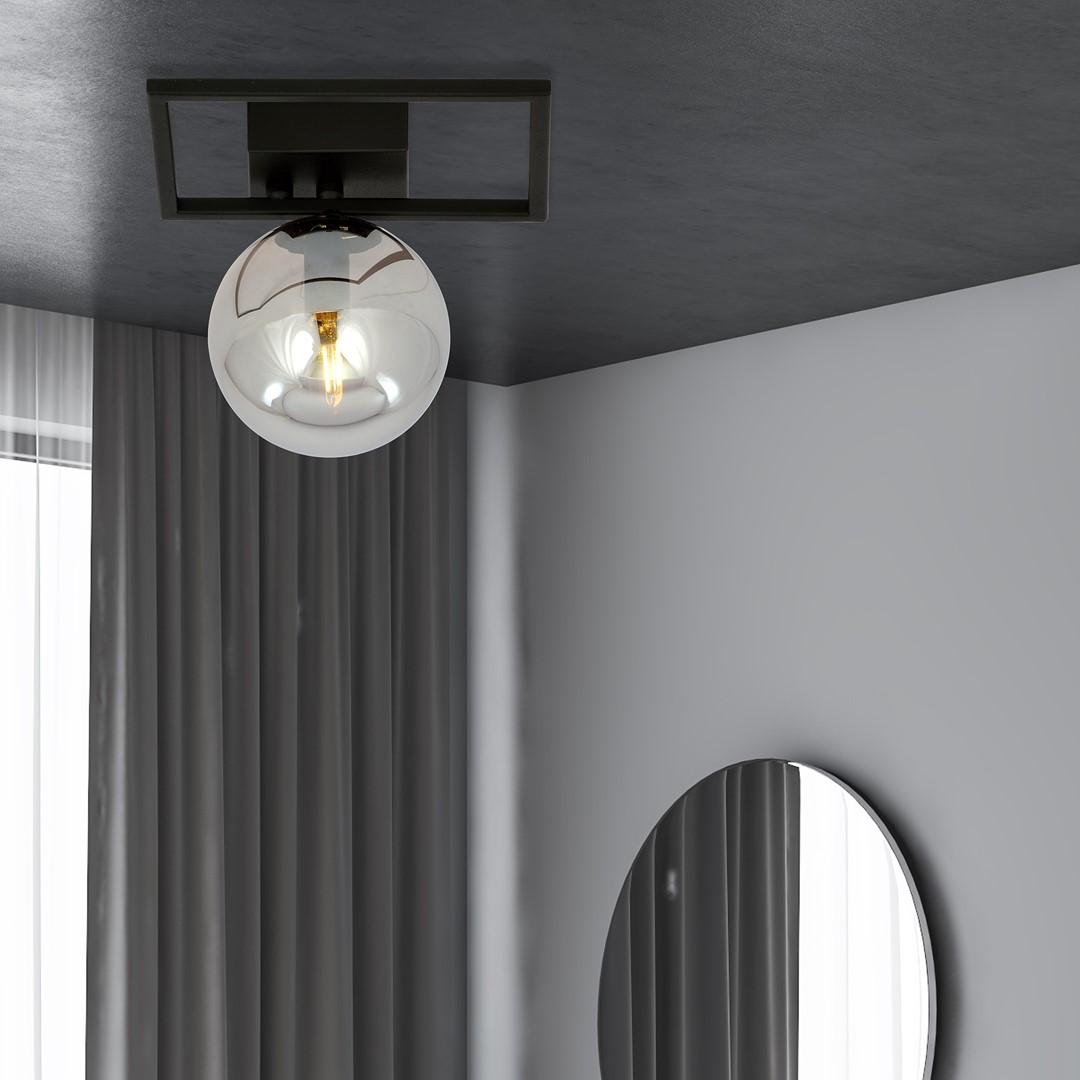 Emibig Stropna svjetiljka IMAGO 230V 10W MAX LED E14 Čelik/ Staklo Crna