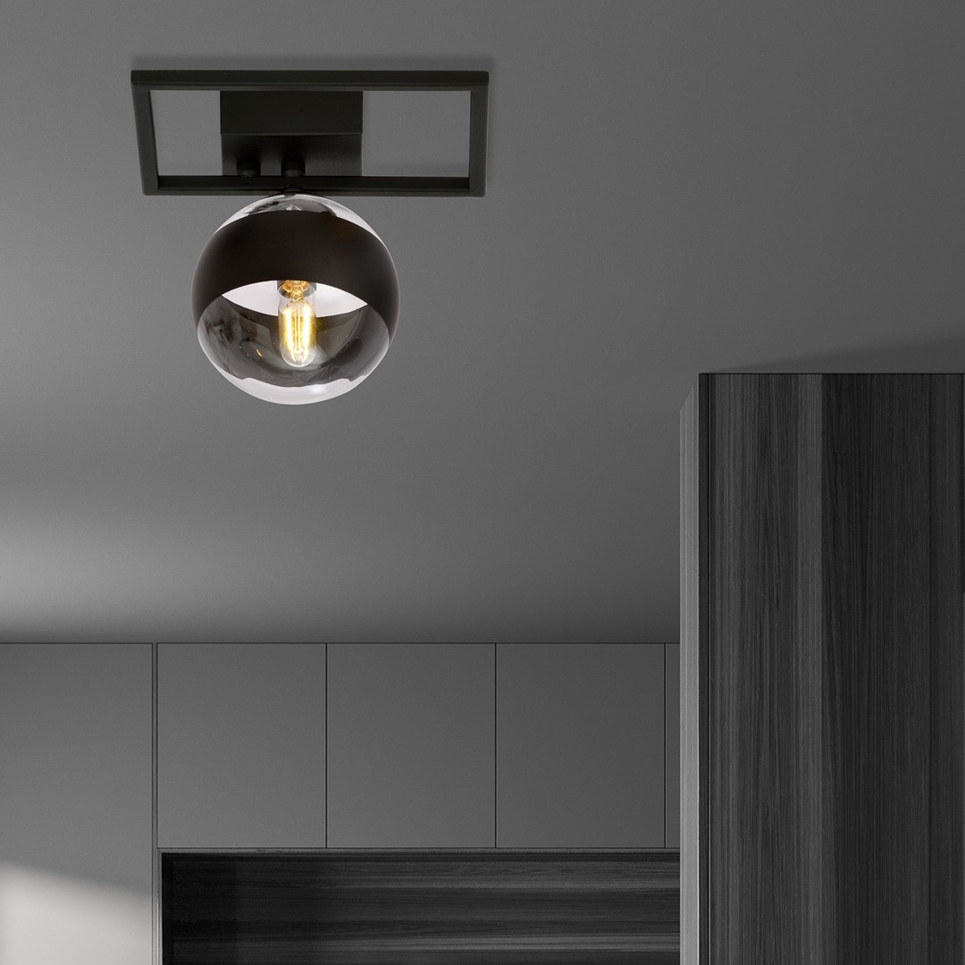 Emibig Stropna svjetiljka IMAGO 230V 10W MAX LED E14 Čelik/ Staklo Crna