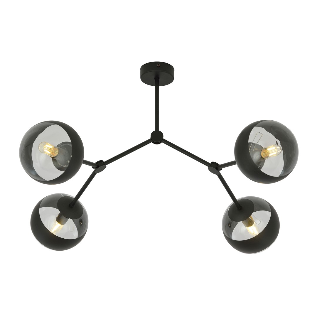 Emibig Stropna svjetiljka SPACE 230V 10W MAX LED E14 Čelik/ Staklo Crna